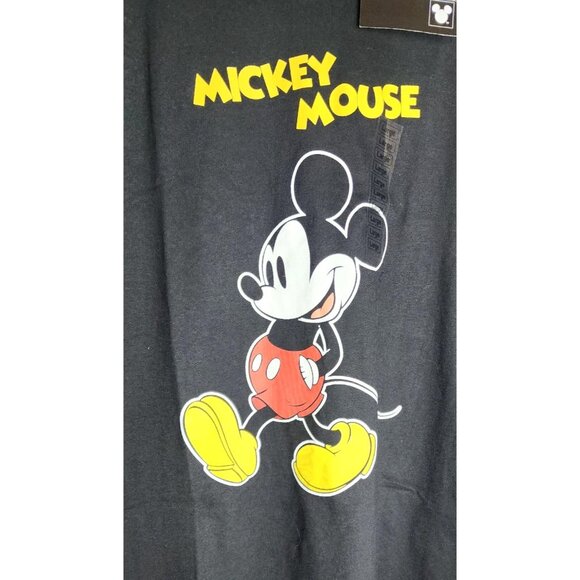 Disney Large Mickey Mouse Graphic Crew Neck Cotton/Polyester Black T Shirt - Picture 4 of 10